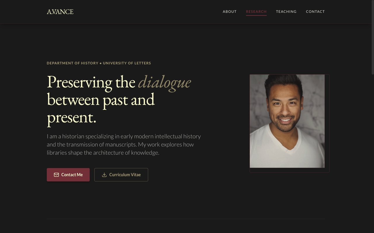 Avance template preview