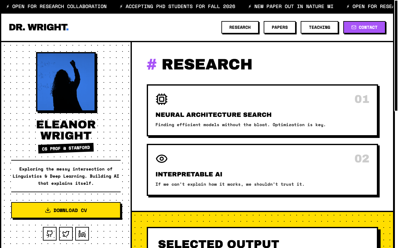Brutalist template preview